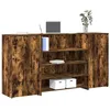 Image de vidaXL Bureau de réception chêne fumé 200x50x1035cm bois dingénierie comptoir de réception réception de salon comptoir 3324182