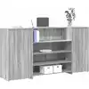 Image de Bureau De Réception Sonoma Gris 200x50x103,5 Cm Bois Ingénierie Vidaxl