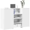 Image de Bureau De Réception Blanc 155x50x103,5 Cm Bois D'ingénierie Vidaxl