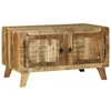 Image de Table basse en bois de manguier - vidaXL - 80x54x45 cm - Marron - 2 compartiments - Style moderne - Rangement malin
