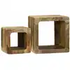 Image de Unites Tv 2 Pcs Marron 36 X 30 X 36 Cm Bois De Mangue Massif Vidaxl