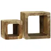 Image de Table dappoint - Unité TV - Bois massif de manguier - 36x36x30 cm - Design rustique