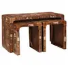 Image de Vidaxl table gigogne 3 pcs marron bois recyclé solide