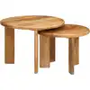 Image de Tables Basses Gigognes 2 Pcs Marron Bois De Mangue Massif Vidaxl