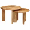 Image de Table basse gigogne - VIDAXL - 2 pcs - Bois de mangue massif - Marron - Empilable