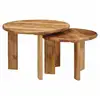 Image de Vidaxl tables basses gigognes 2 pcs marron bois de mangue massif