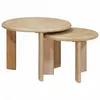 Image de Tables basses gigognes 2 pcs en bois de manguier massif noir 50x50x40 cm empilables