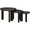 Image de Tables Basses Gigognes 3 Pcs Blanc Bois De Mangue Massif Vidaxl