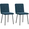 Image de Chaises À Manger Lot De 2 Bleu Velours Vidaxl