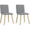 Image de Chaises À Manger Lot De 2 Gris Clair Tissu Vidaxl