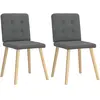 Image de Chaises À Manger Lot De 2 Gris Foncé Tissu Vidaxl