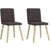 Image de Chaises À Manger Lot De 2 Marron Foncé Tissu Vidaxl