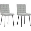 Image de Chaises À Manger Lot De 2 Gris Clair Velours Vidaxl
