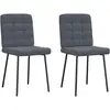 Image de Chaises À Manger Lot De 2 Gris Foncé Velours Vidaxl