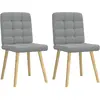 Image de Chaises À Manger Lot De 2 Gris Clair Tissu Vidaxl