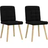 Image de Chaises À Manger Lot De 2 Noir Tissu Vidaxl
