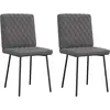 Image de Chaises À Manger Lot De 2 Gris Similicuir Vidaxl