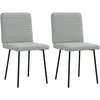 Image de Chaises À Manger Lot De 2 Gris Clair Velours Vidaxl