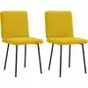 Image de Chaises À Manger Lot De 2 Jaune Velours Vidaxl