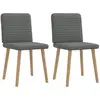 Image de Chaises À Manger Lot De 2 Gris Foncé Tissu Vidaxl