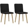 Image de Chaises À Manger Lot De 2 Noir Tissu Vidaxl