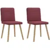 Image de Chaises À Manger Lot De 2 Rouge Bordeaux Tissu Vidaxl