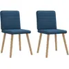 Image de Chaises À Manger Lot De 2 Bleu Tissu Vidaxl