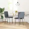 Image de Chaises À Manger Lot De 2 Gris Foncé Velours Vidaxl