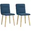 Image de Chaises À Manger Lot De 2 Bleu Tissu Vidaxl