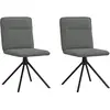 Image de Chaises À Manger Lot De 2 Gris Foncé Tissu Vidaxl