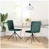 Image de Vidaxl chaises à manger lot de 2 vert foncé tissu