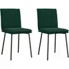 Image de Chaises À Manger Lot De 2 Vert Foncé Velours Vidaxl