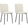 Image de Chaises À Manger Lot De 2 Crème Velours Vidaxl