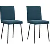 Image de Chaises À Manger Lot De 2 Bleu Velours Vidaxl