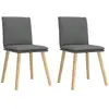 Image de Chaises À Manger Lot De 2 Gris Foncé Tissu Vidaxl