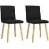 Image de Chaises À Manger Lot De 2 Noir Tissu Vidaxl