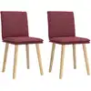 Image de Chaises À Manger Lot De 2 Rouge Bordeaux Tissu Vidaxl