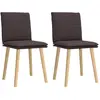 Image de Chaises À Manger Lot De 2 Marron Foncé Tissu Vidaxl