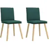 Image de Chaises À Manger Lot De 2 Vert Foncé Tissu Vidaxl