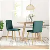 Image de Vidaxl chaises à manger lot de 2 vert foncé tissu