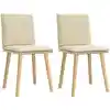 Image de Chaises À Manger Lot De 2 Crème Tissu Vidaxl