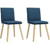 Image de Chaises À Manger Lot De 2 Bleu Tissu Vidaxl