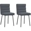 Image de Chaises À Manger Lot De 2 Gris Foncé Velours Vidaxl