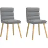 Image de Chaises À Manger Lot De 2 Gris Clair Tissu Vidaxl