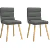 Image de Chaises À Manger Lot De 2 Gris Foncé Tissu Vidaxl