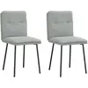 Image de Chaises À Manger Lot De 2 Gris Clair Velours Vidaxl