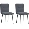 Image de Chaises À Manger Lot De 2 Gris Foncé Velours Vidaxl