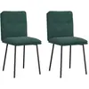 Image de Chaises À Manger Lot De 2 Vert Foncé Velours Vidaxl