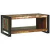 Image de Table Basse - Bois Recyclé - 90x50 cm - Fini Vieilli - Style Industriel