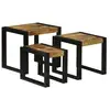 Image de Vidaxl table gigogne 3 pc marron et noir 50 x 40 x 45 cm